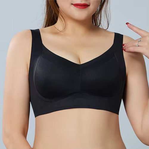 Big size seamless underwear fixed cup shockproof full coverage bra