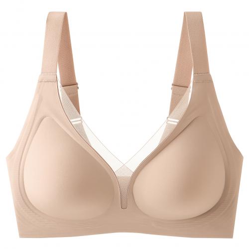 Sexy nude seamless top women underwear wide shoulder straps bras 