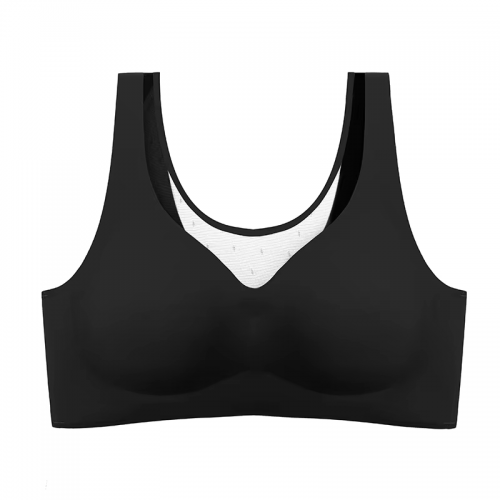 Sexy ladies big cup bras wireless sports bras with mesh neck