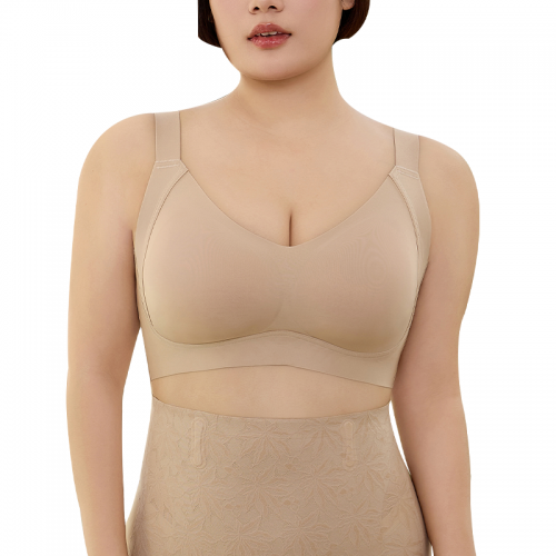 Soft W support no wire bras with adjustment wide straps up to J cup